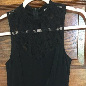Black Formal Dress with Ornate Lace Top